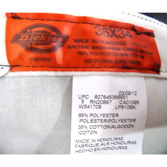 Men's Dickies Black Work Pants  36X34 NWT - Picture 3 of 4